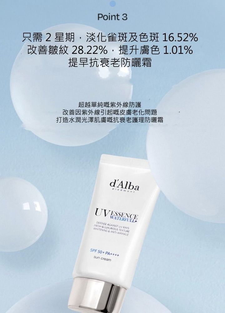 ✨現貨✨韓國 d' Alba UV ESSENCE WATERFULL+ SPF 50+ SUN CREAM