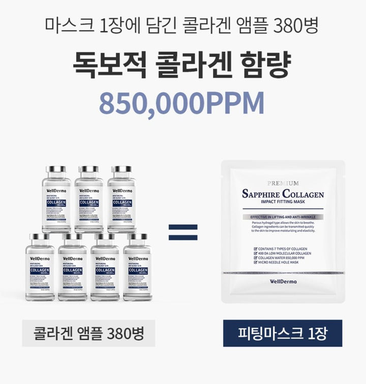 WellDerma SAPPHIRE/ RETINOL/ CICA 面膜 套装(4片) 韓國 No.1 Collagen 面膜