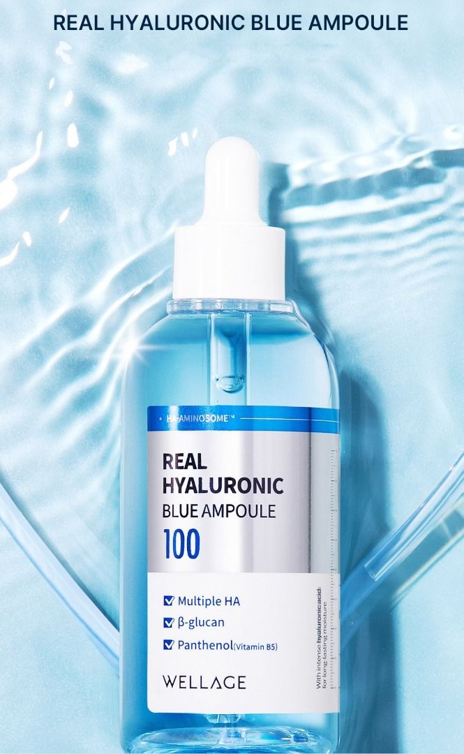 ✨現貨✨韓國 WELLAGE REAL HYALURONIC BLUE AMPOULE 100mm+75mm